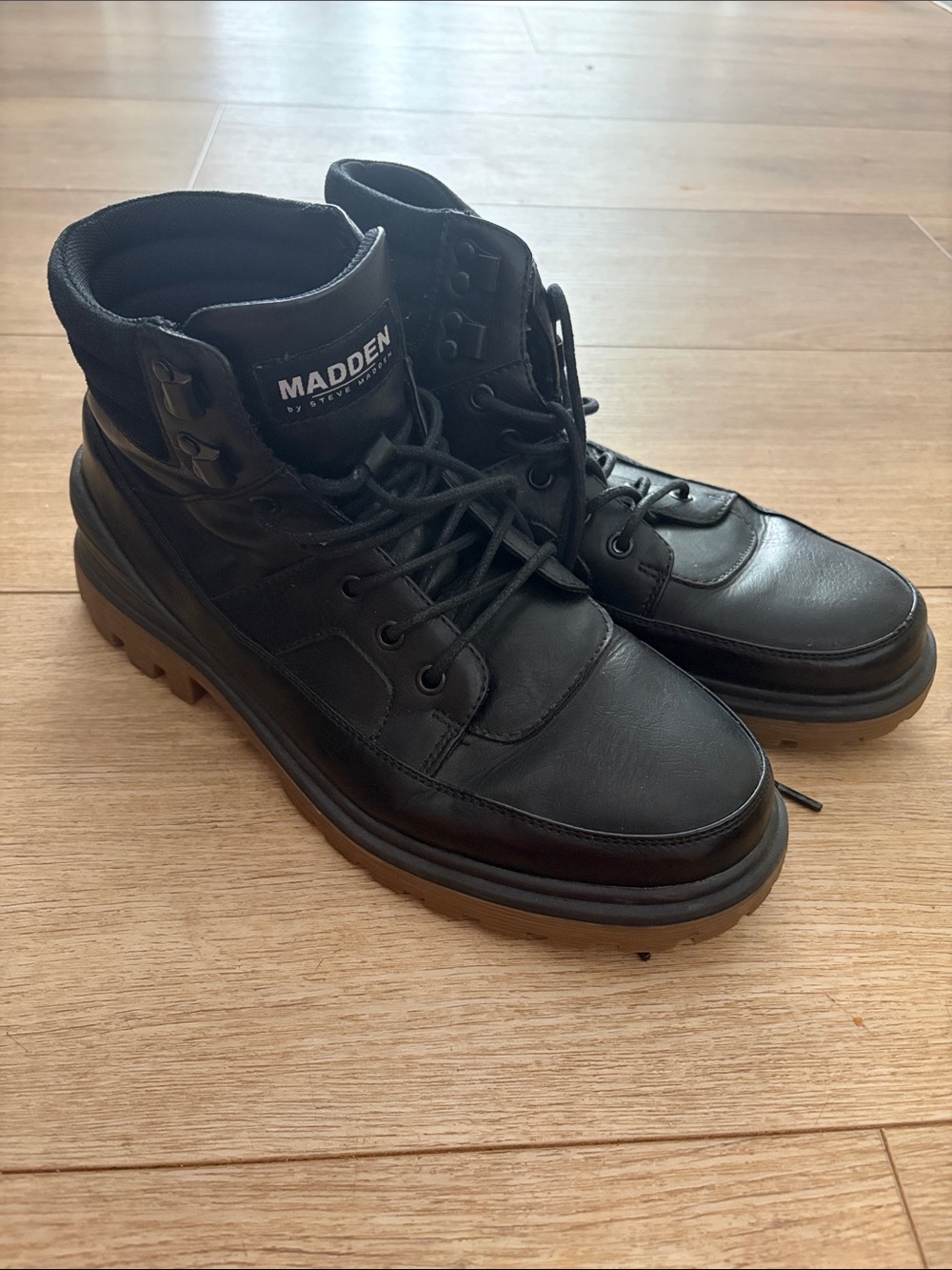 Steve Madden Men's Black Lace-Up Boots
